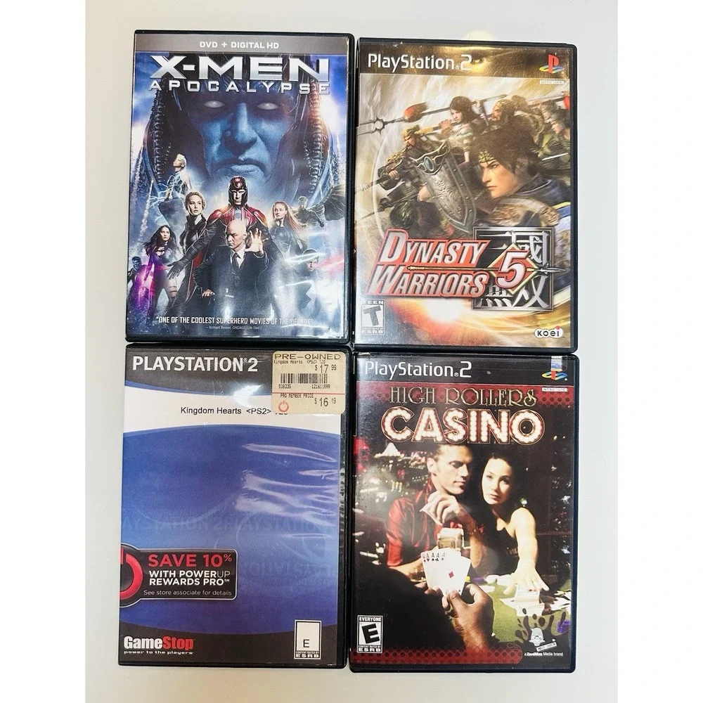 Playstation 2 Lot of 4 X-Men Apocalypse/Dynasty Warriors 5/Kingdom Hearts/Casino